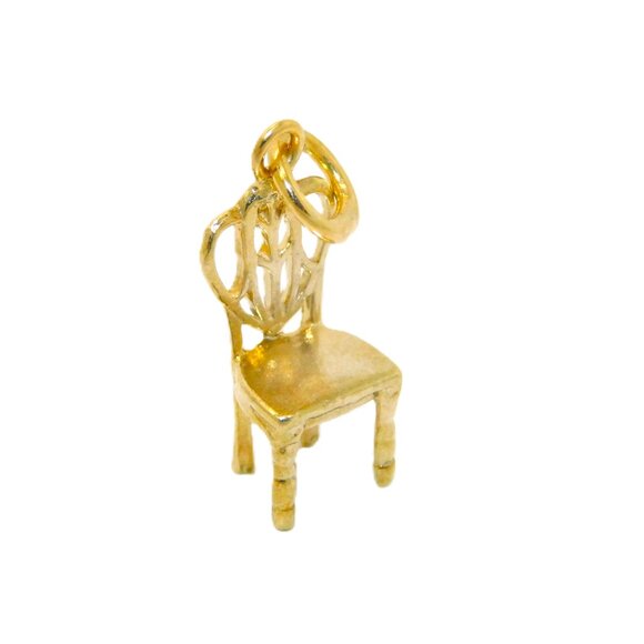 Jewelry - 14K 3D Fancy Chair Yellow Gold Pendant Charm